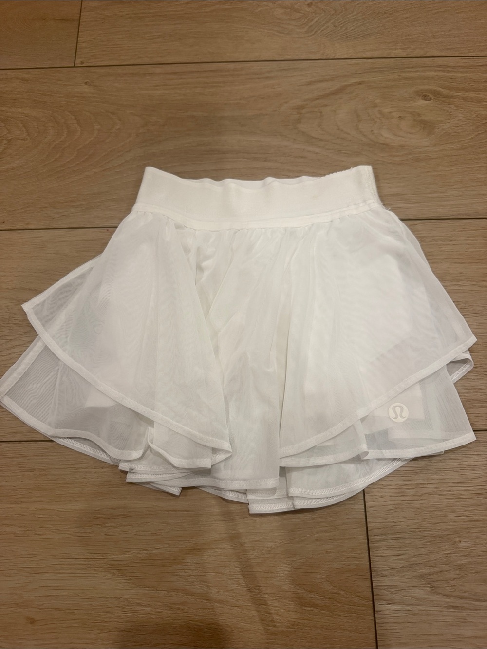 lululemon athletica White Layered Mesh Mini Skirt